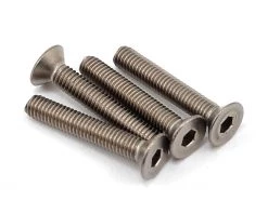 Yokomo 3x18mm Titanium Flat Head Screw (4)